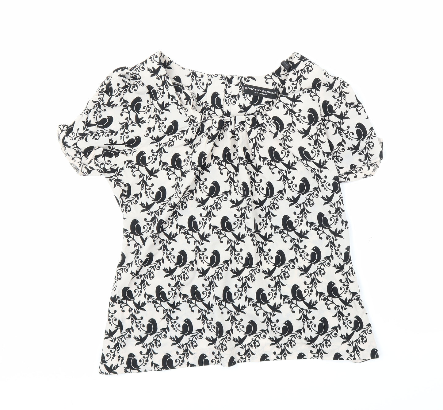 Dorothy Perkins Womens Beige Animal Print  Basic Blouse Size 8  - Bird pattern