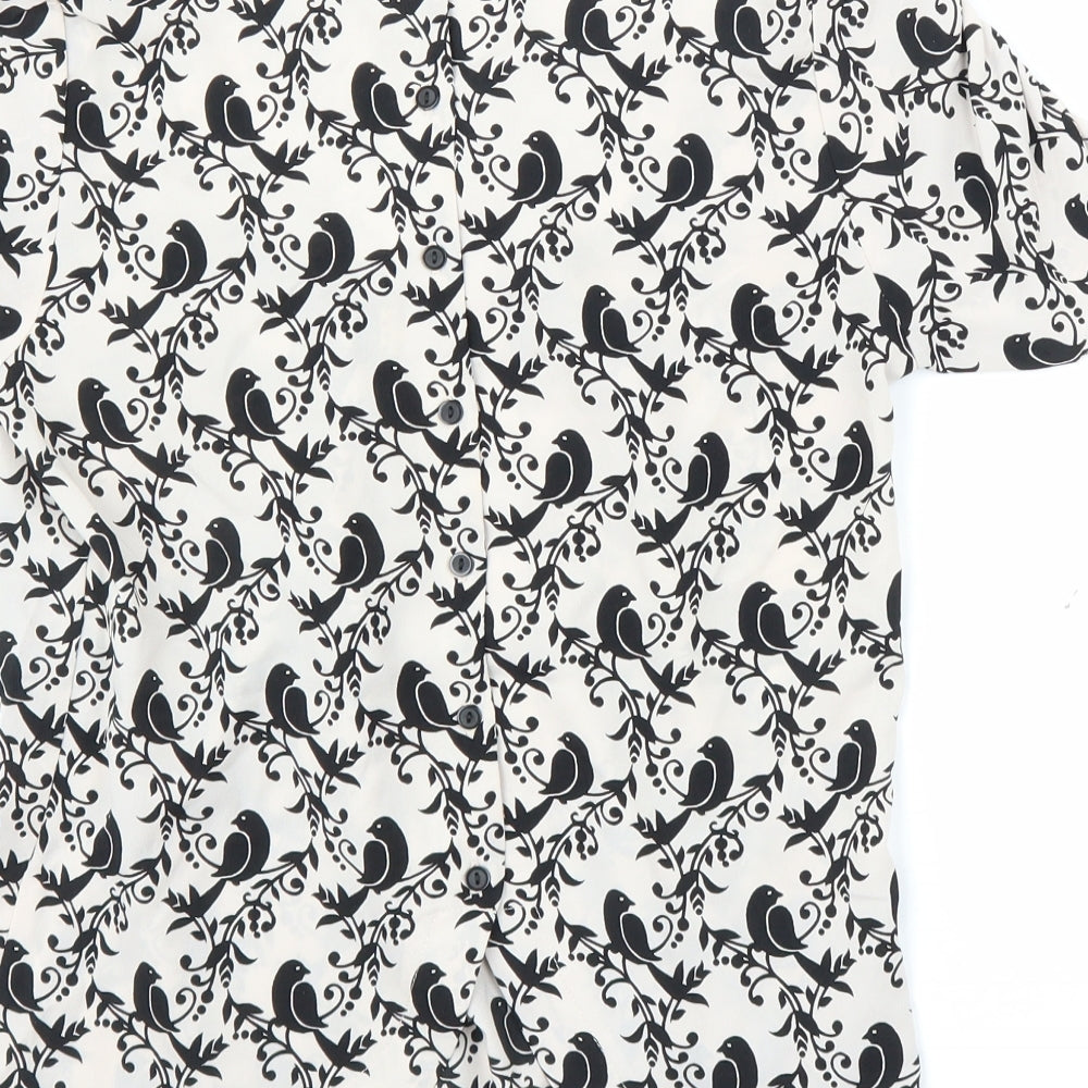 Dorothy Perkins Womens Beige Animal Print  Basic Blouse Size 8  - Bird pattern