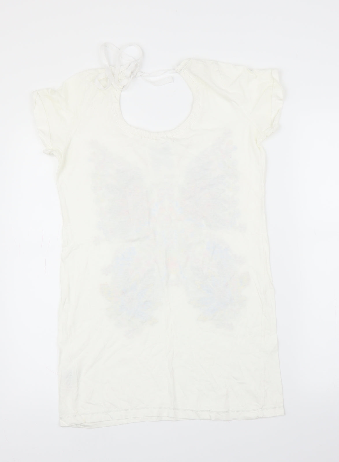 NEXT Womens White Animal Print  Tunic T-Shirt Size M  - Butterfly