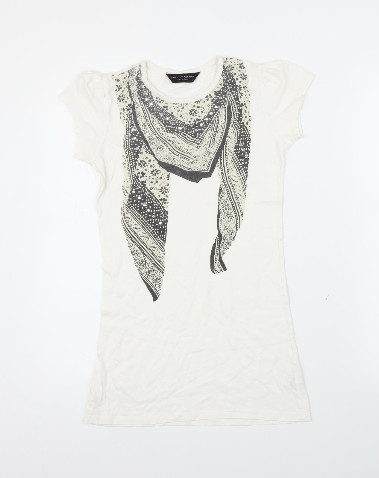 Dorothy Perkins Womens White   Tunic T-Shirt Size 6