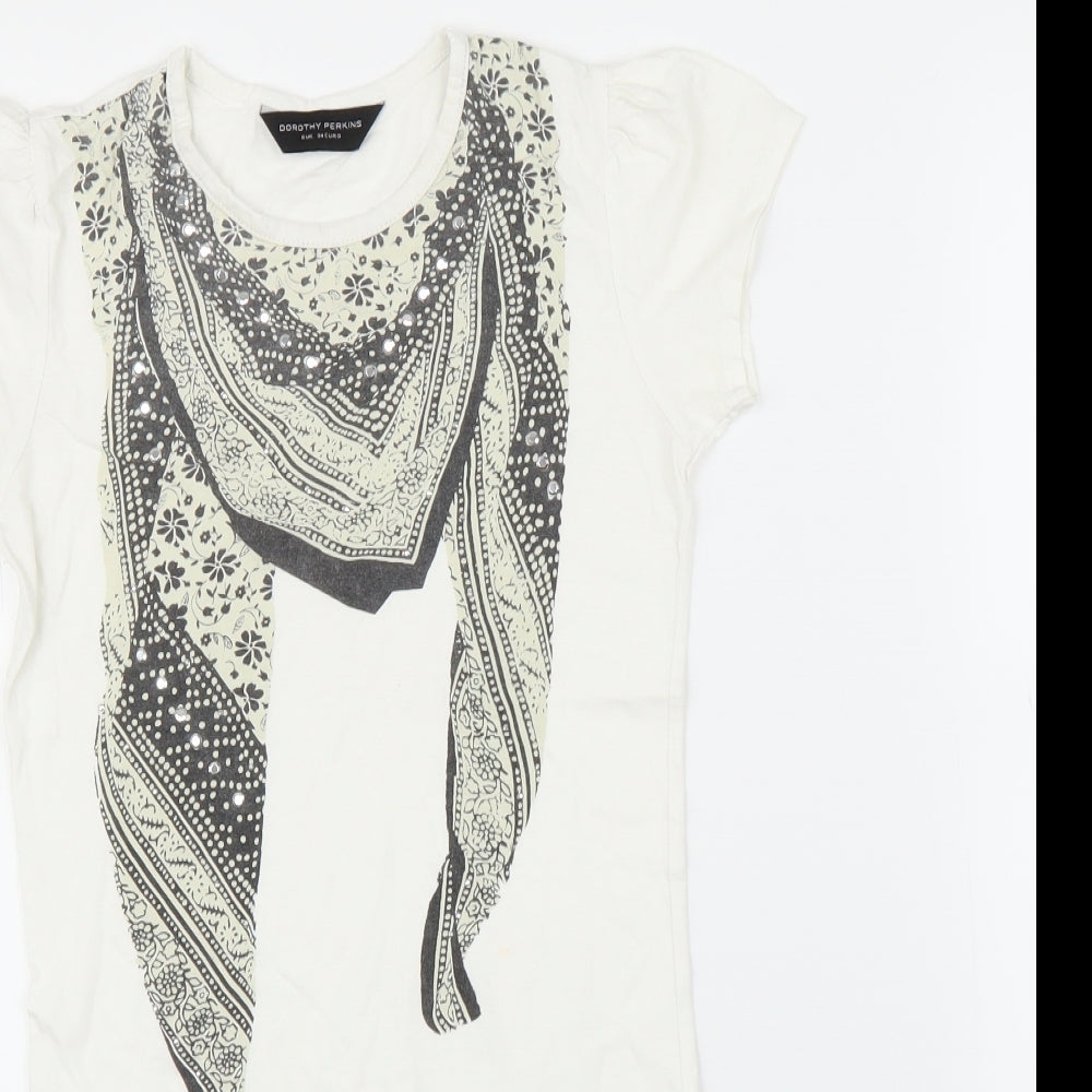 Dorothy Perkins Womens White   Tunic T-Shirt Size 6