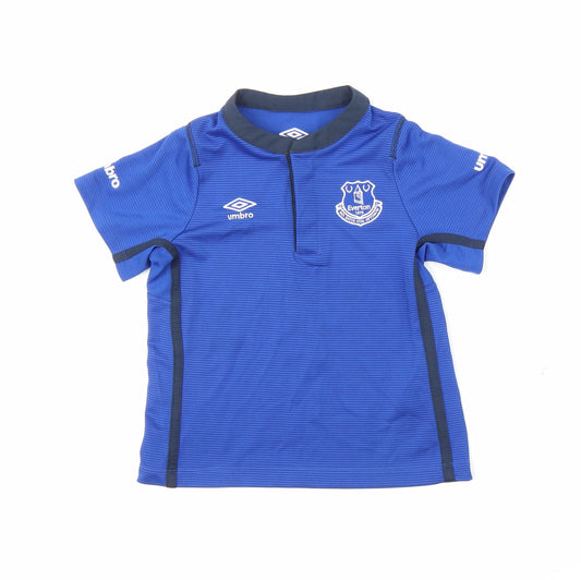 Front view of Umbro boys’ blue basic t-shirt, size 4-5, years - everton fc