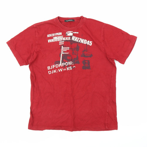 Topman Mens Red    T-Shirt Size L