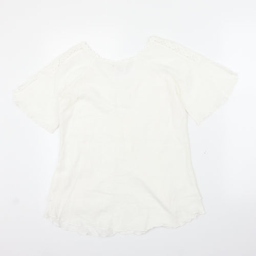 A Costa Womens White   Basic Blouse Size M