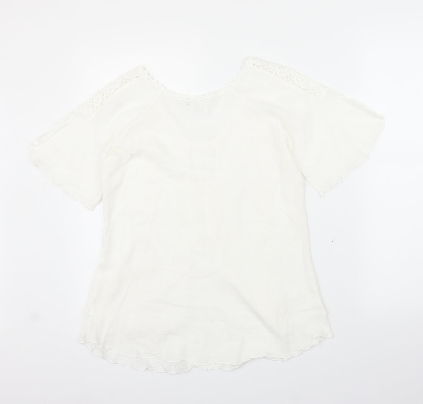 A Costa Womens White   Basic Blouse Size M