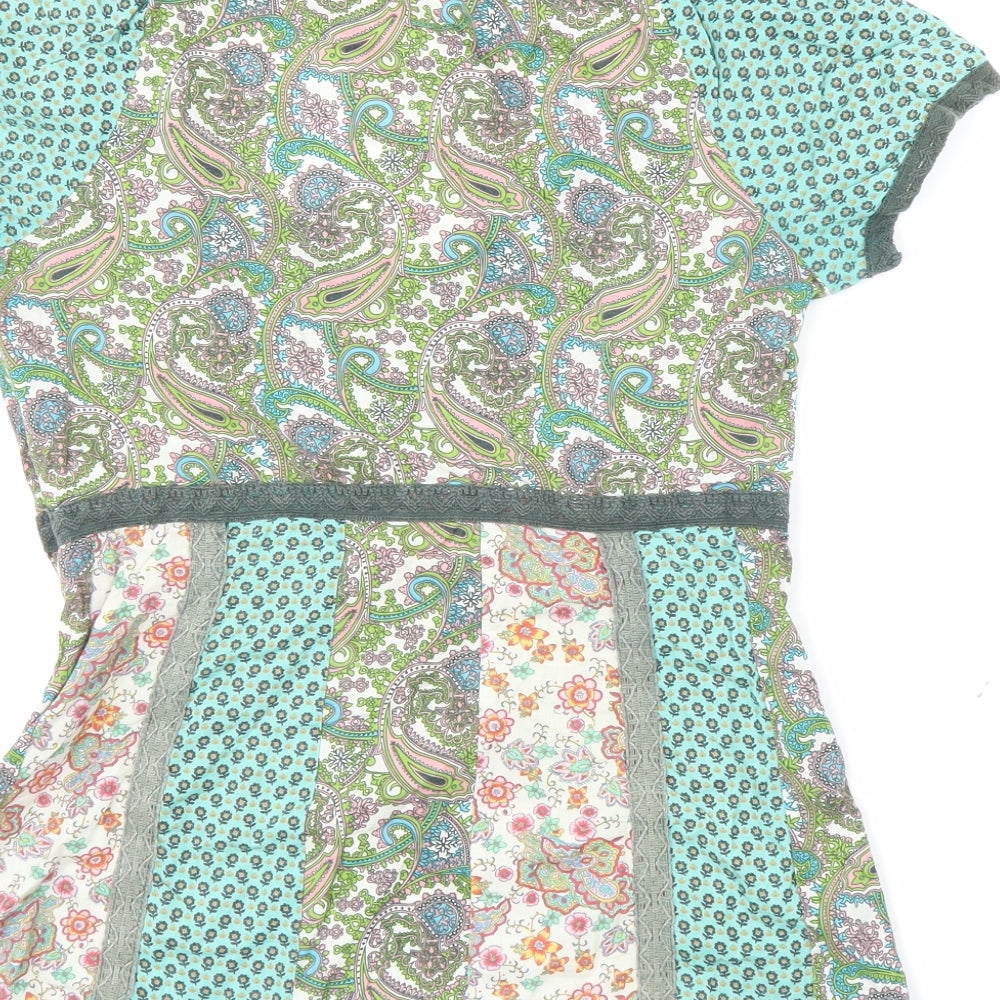 NEXT Womens Green Paisley  Basic Blouse Size 8