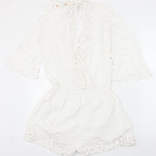 F&F Womens White   Romper One-Piece Size 8