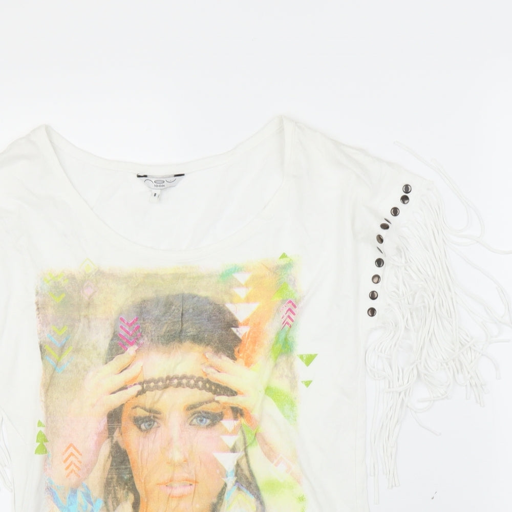 New Look Womens White   Basic T-Shirt Size 8