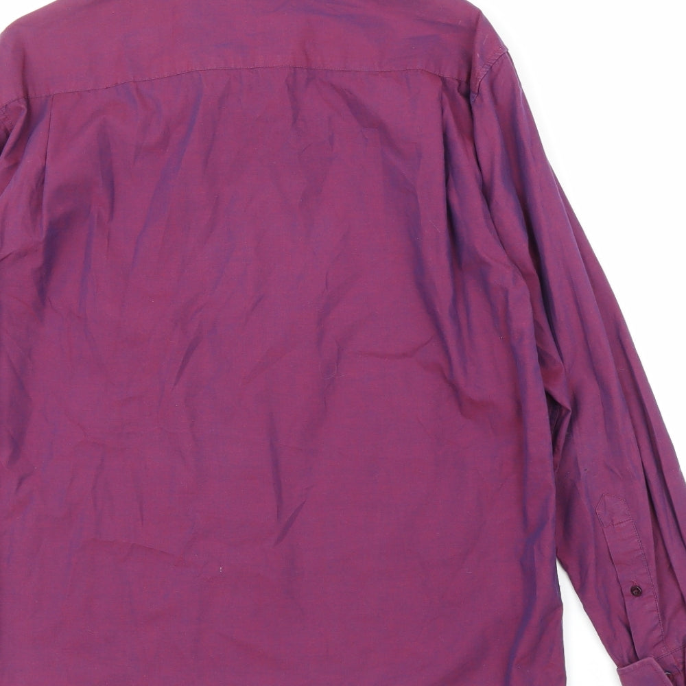 Florence & Fred Mens Purple    Button-Up Size S
