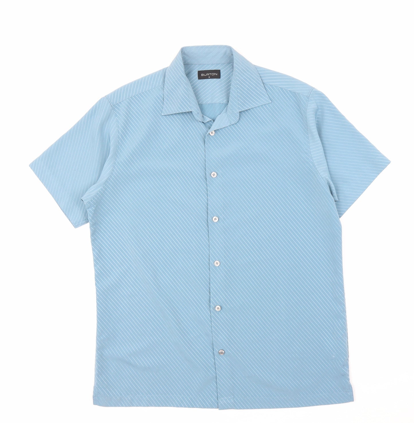 Burton Mens Blue Striped   Button-Up Size M