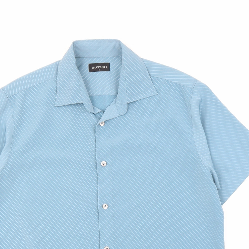 Burton Mens Blue Striped   Button-Up Size M