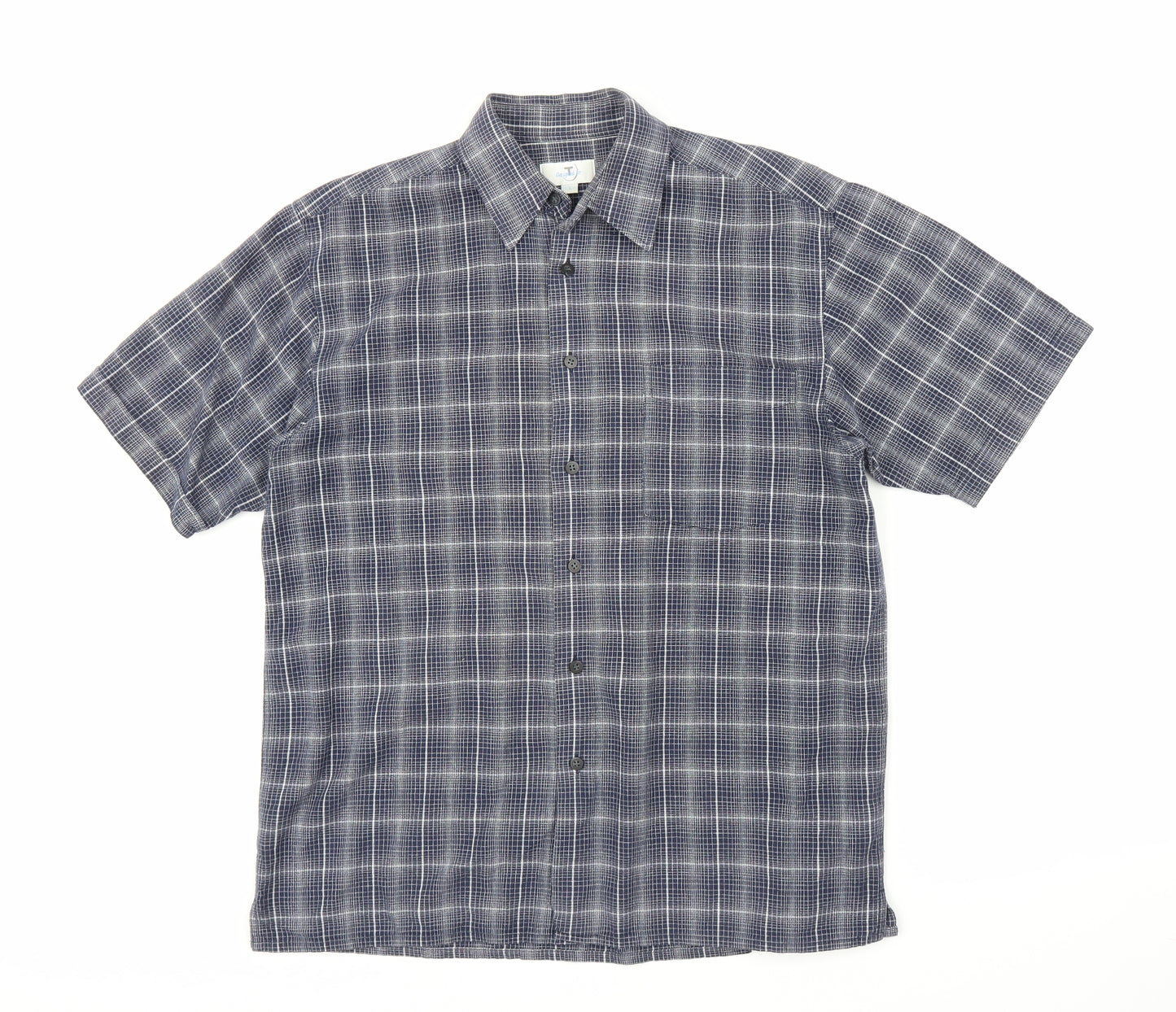 Designed for T Mens Blue Plaid   Button-Up Size S