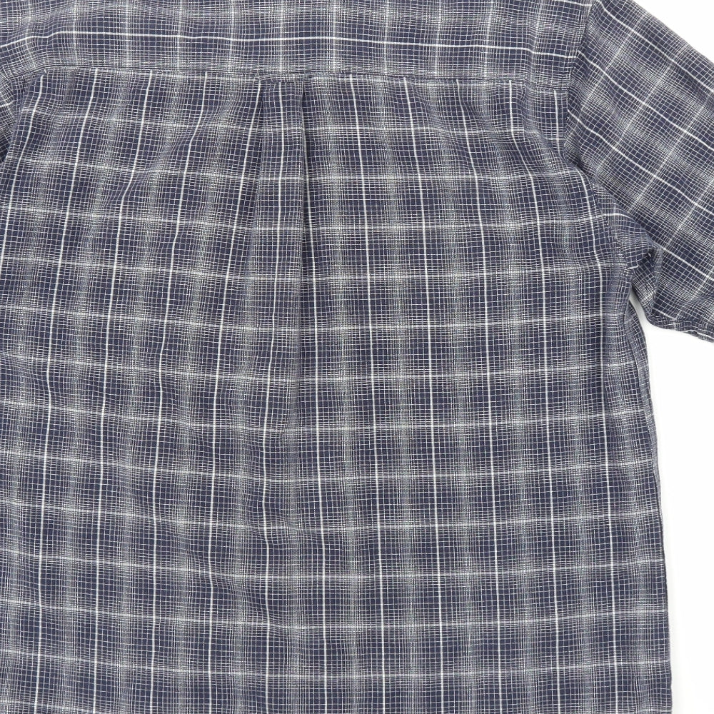 Designed for T Mens Blue Plaid   Button-Up Size S