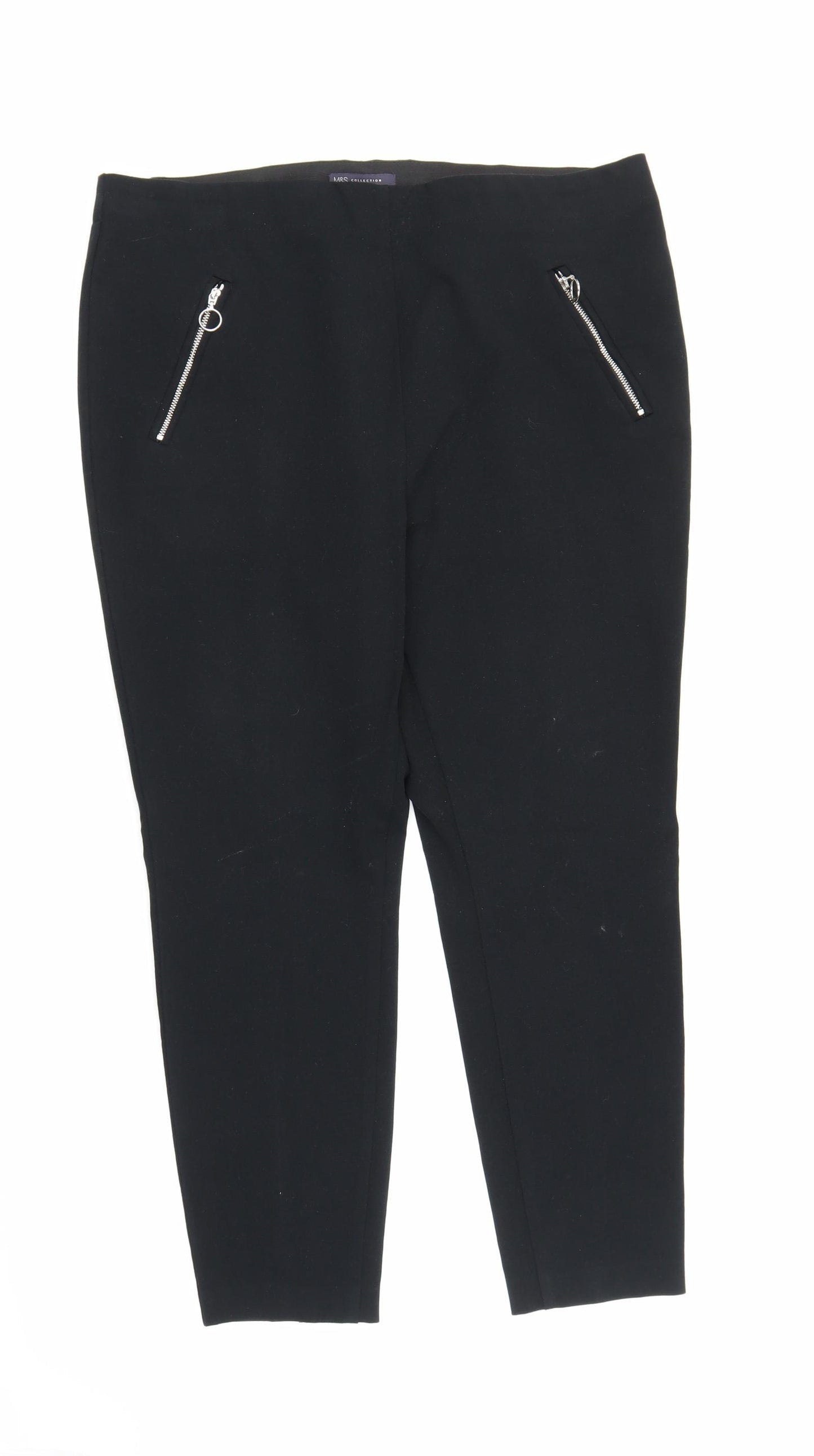 M&S Womens Black   Carrot Trousers Size 18 L24 in