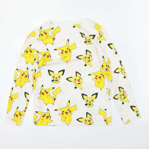 H&M Boys White   Basic T-Shirt Size 6-7 Years  - Pokemon Pikachu