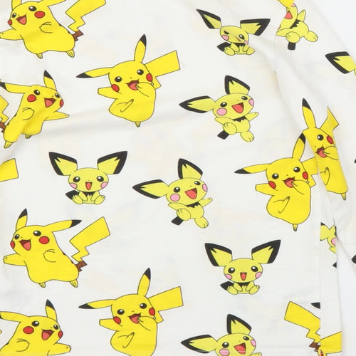 H&M Boys White   Basic T-Shirt Size 6-7 Years  - Pokemon Pikachu