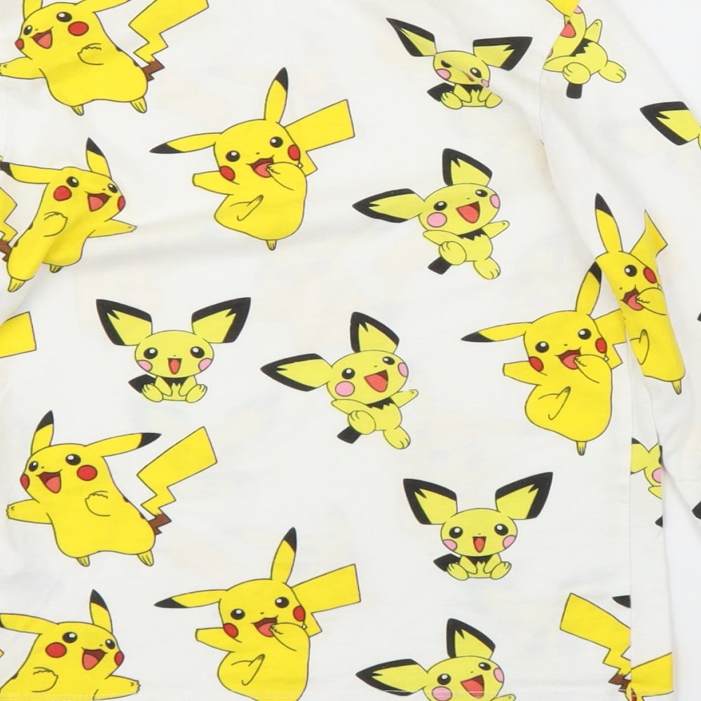 H&M Boys White   Basic T-Shirt Size 6-7 Years  - Pokemon Pikachu