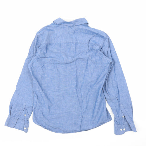 Select Homme Mens Blue    Button-Up Size 15.5