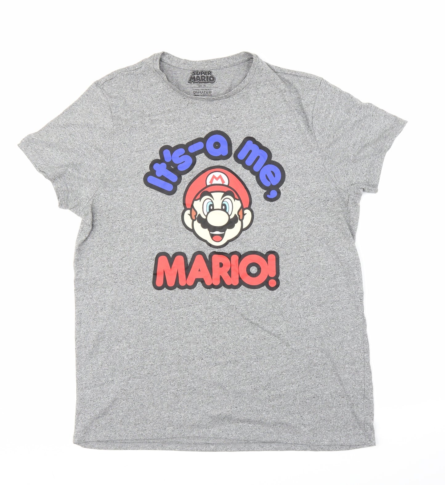Primark Mens Grey    T-Shirt Size XL  - Super Mario