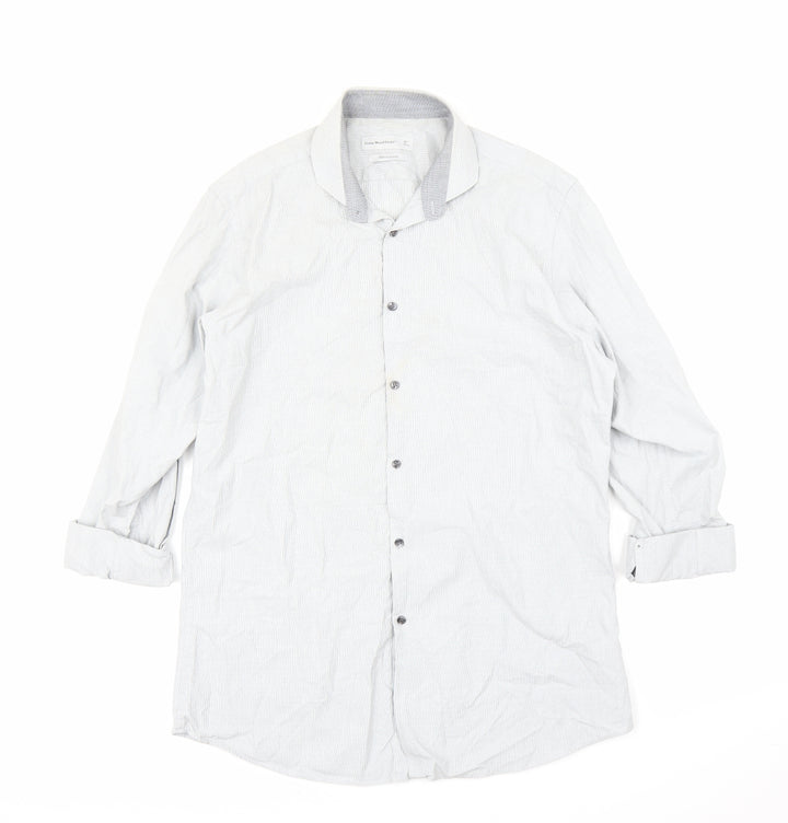 Cedar Wood State Mens Grey Button-Up Size 16