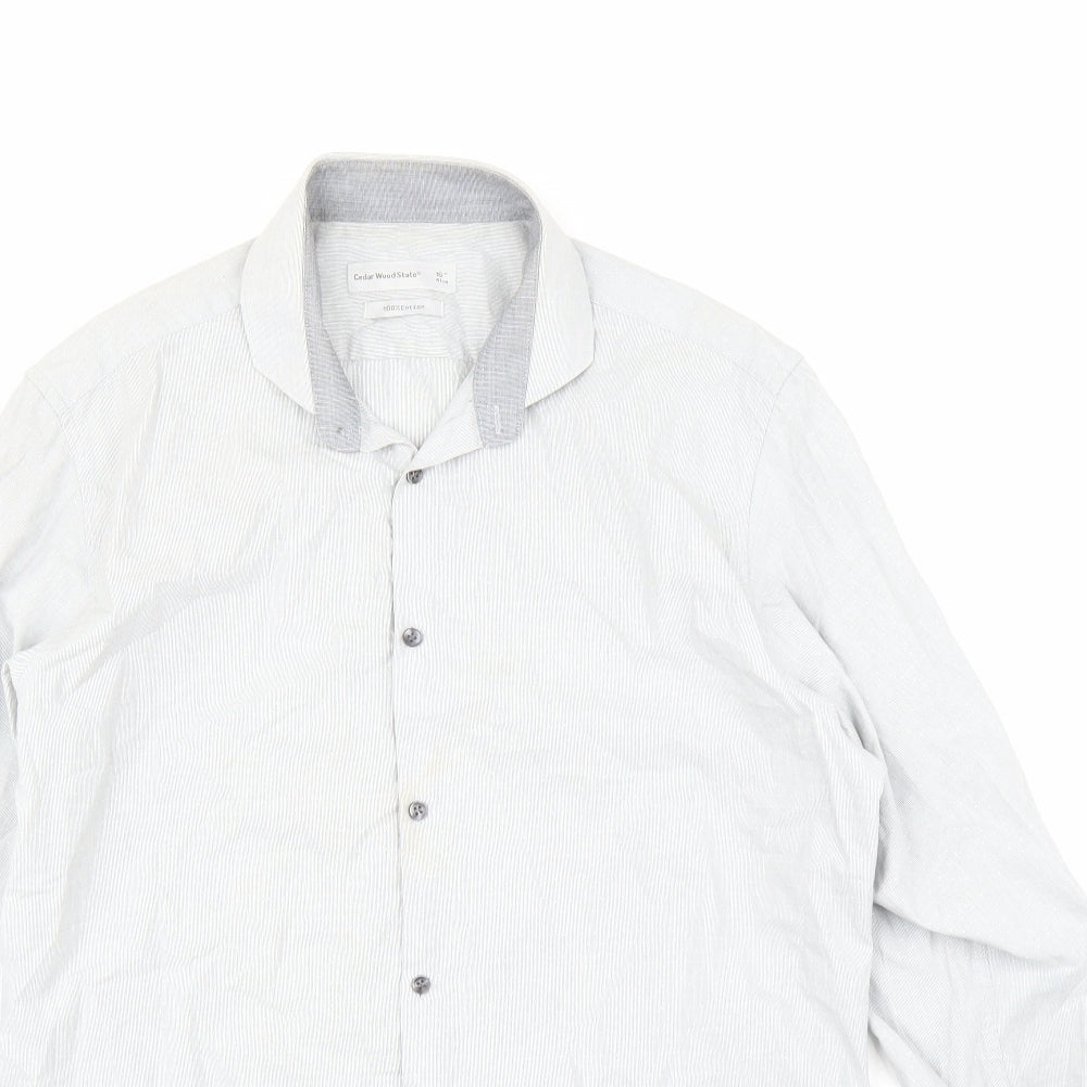 Cedar Wood State Mens Grey    Button-Up Size 16