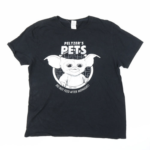 Gildan Mens Black    T-Shirt Size L  - Gremlins