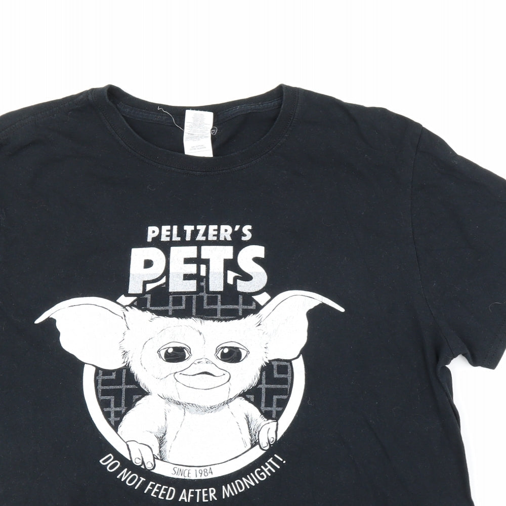 Gildan Mens Black    T-Shirt Size L  - Gremlins
