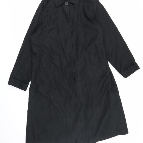 BHS Womens Black   Trench Coat Coat Size L