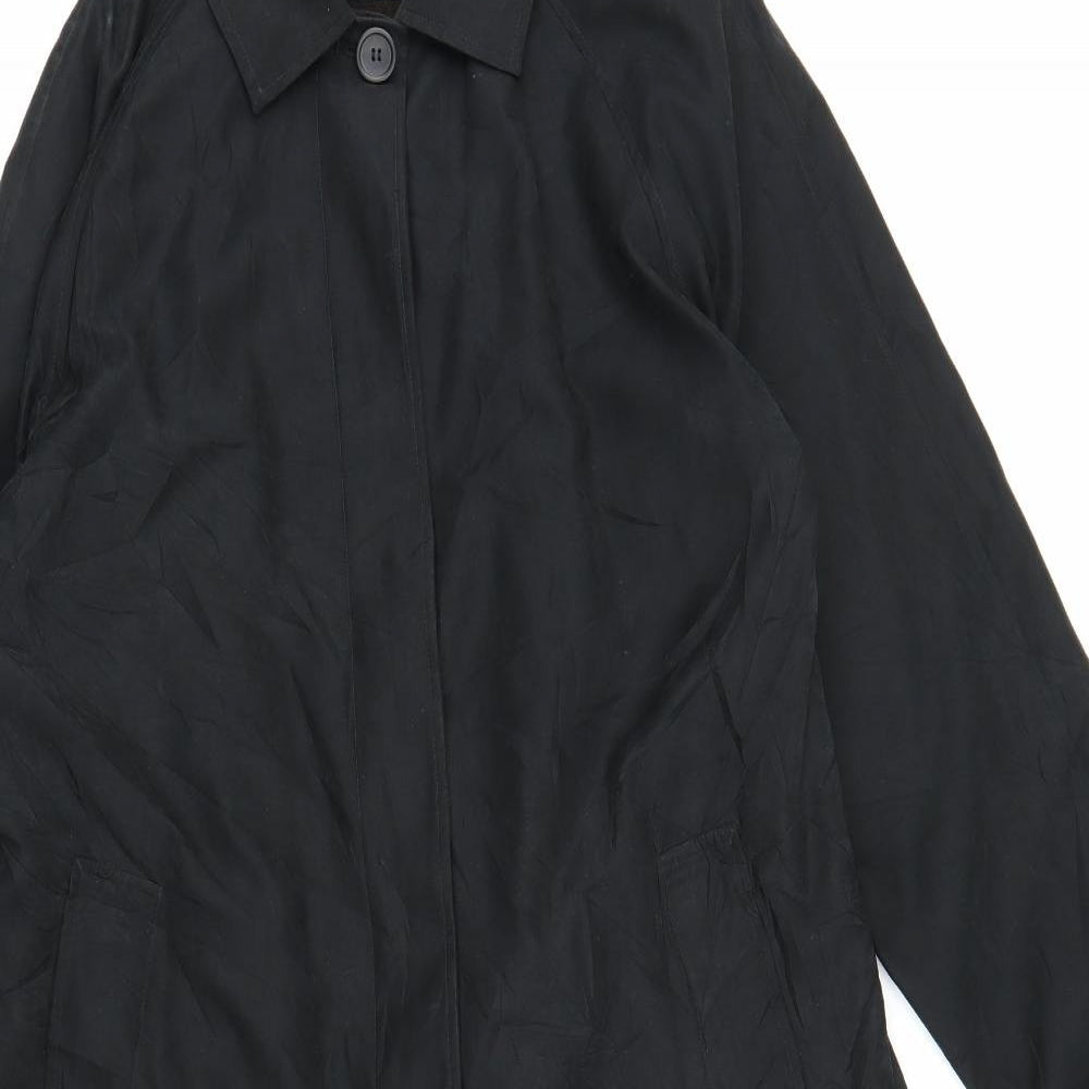 BHS Womens Black   Trench Coat Coat Size L