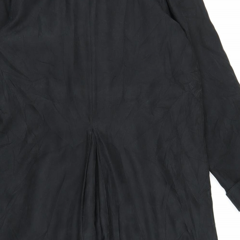 BHS Womens Black   Trench Coat Coat Size L