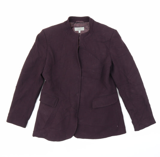 Front view of Marks & Spencer women’s purple jacket, size UK 12