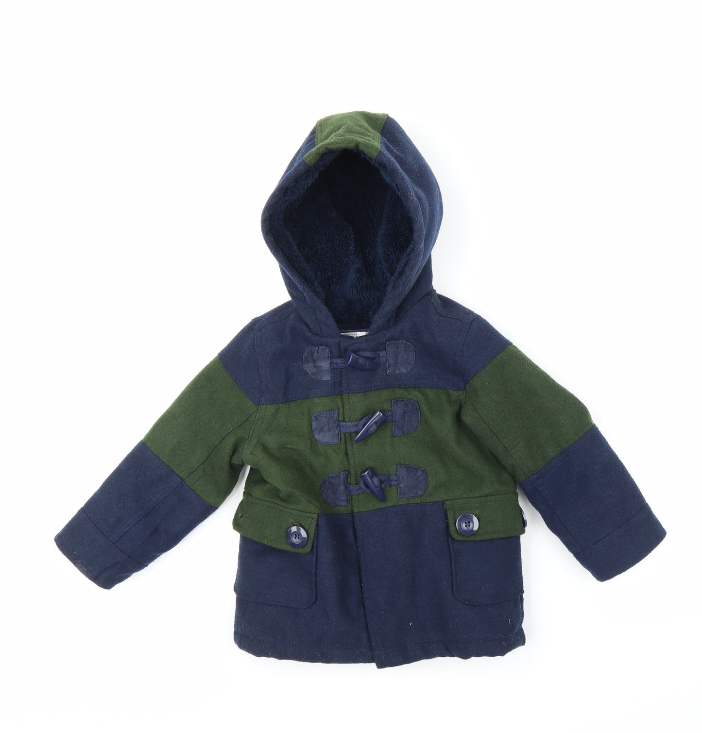 M Boys Blue   Duffle Coat Coat Size 18-24 Months