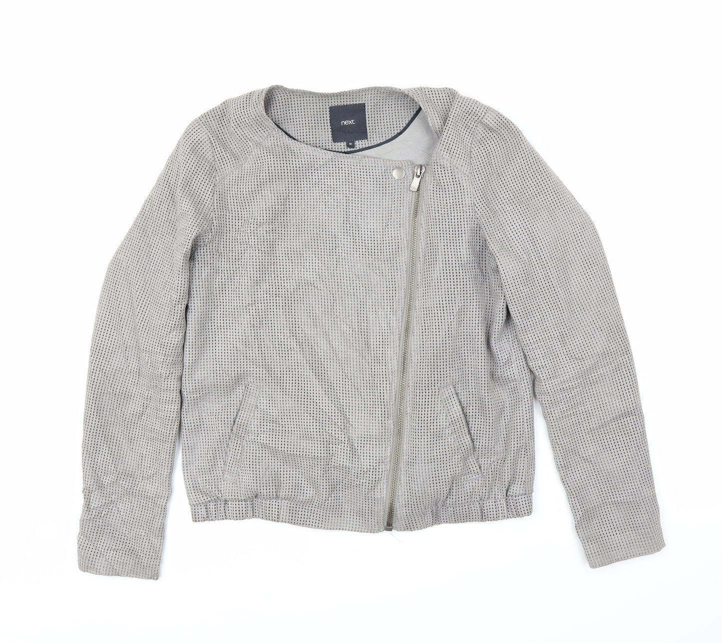 NEXT Womens Grey   Motorcycle Jacket Coat Size 12