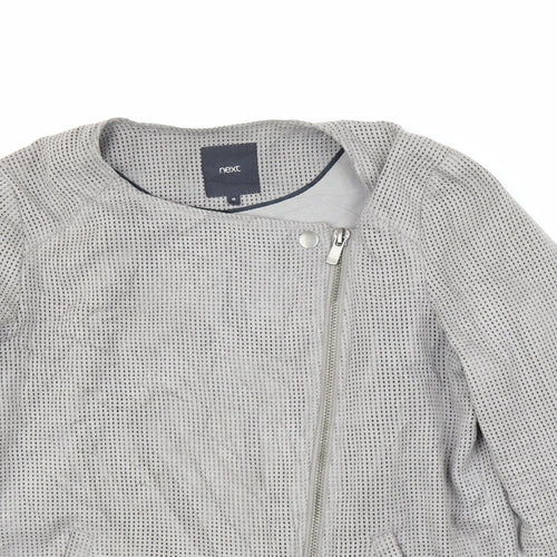 NEXT Womens Grey   Motorcycle Jacket Coat Size 12