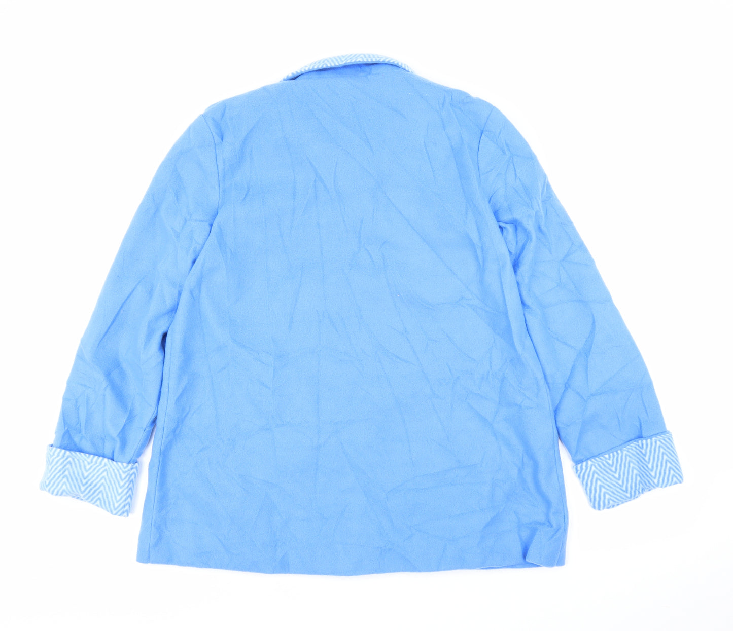 Anne De Lancay Womens Blue   Overcoat Jacket Size S