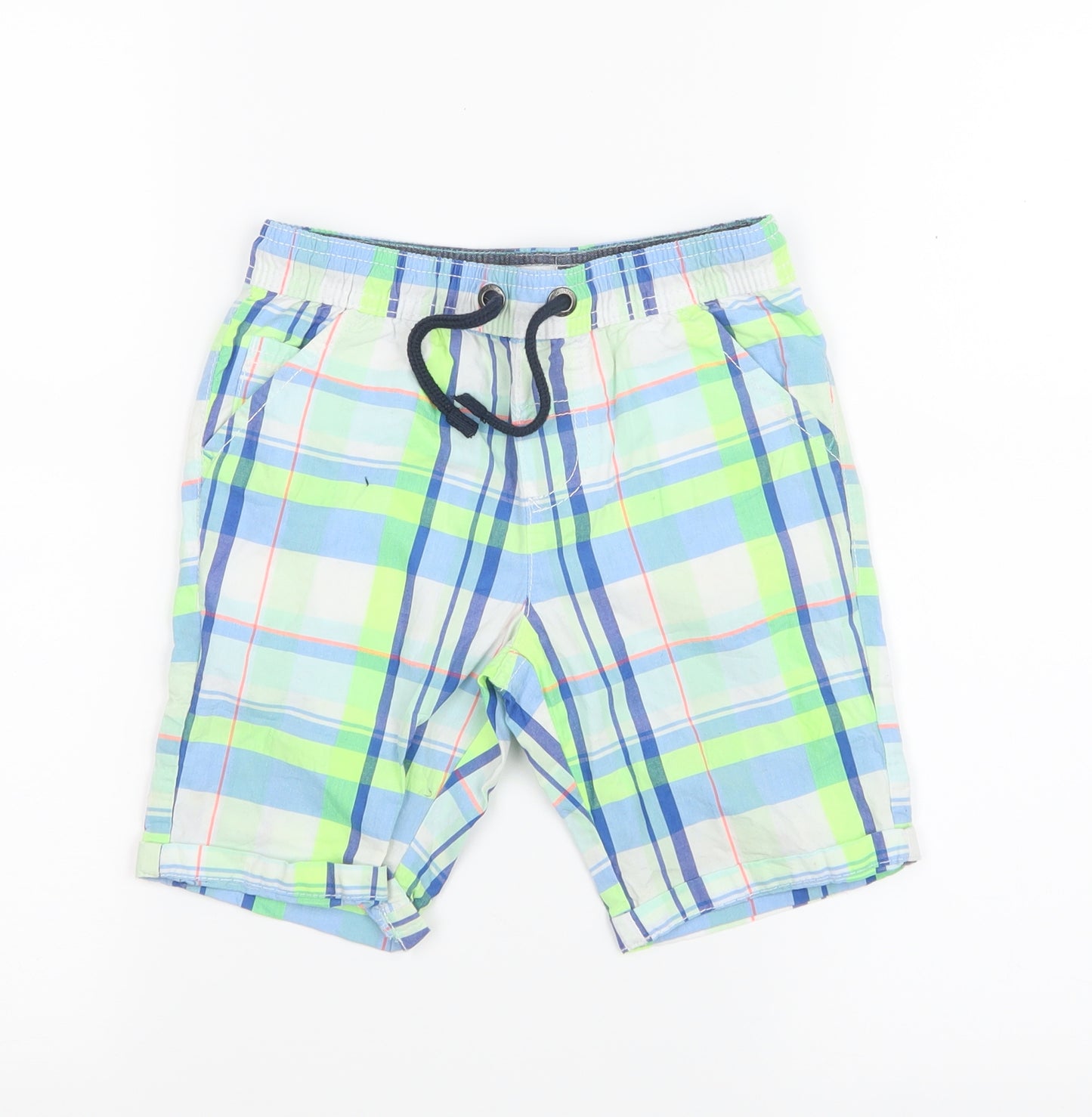 Blue Zoo Boys Blue Check  Cargo Shorts Size 5 Years