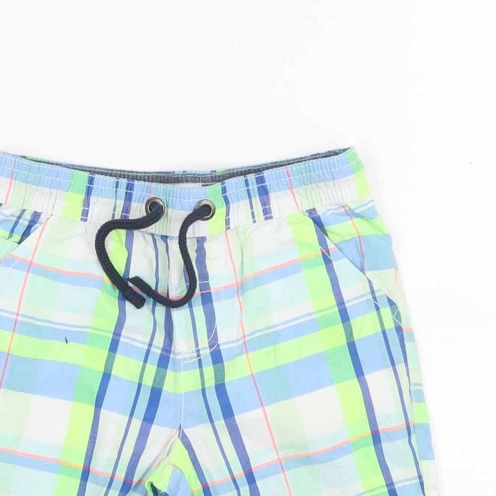 Blue Zoo Boys Blue Check  Cargo Shorts Size 5 Years