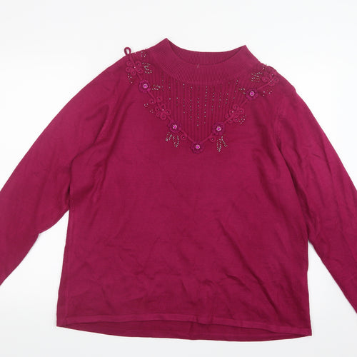 BM Womens Pink  Knit Pullover Jumper Size L