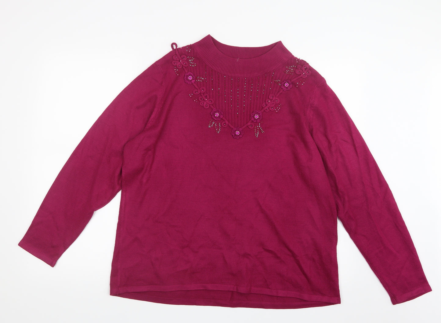 BM Womens Pink  Knit Pullover Jumper Size L