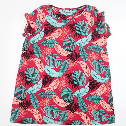 George Womens Pink Geometric  Basic T-Shirt Size 18