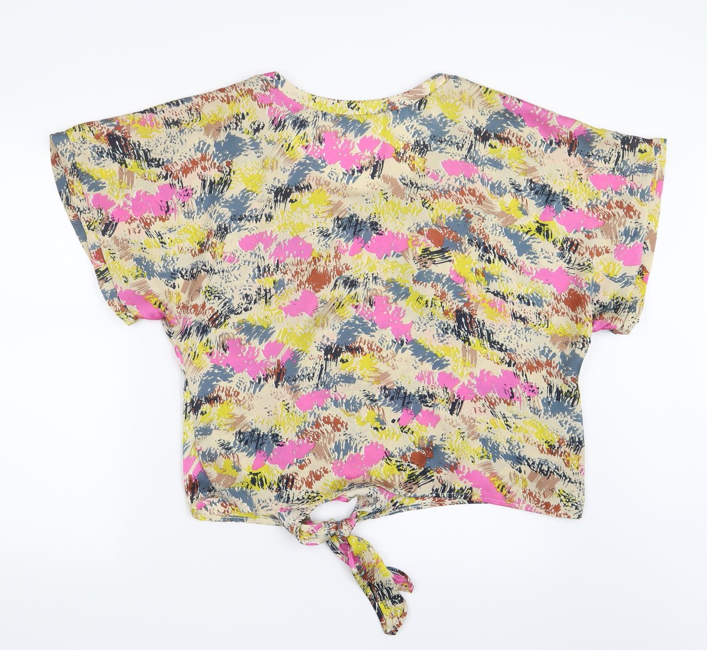 Atmosphere Womens Pink Geometric Satin Basic Blouse Size 20
