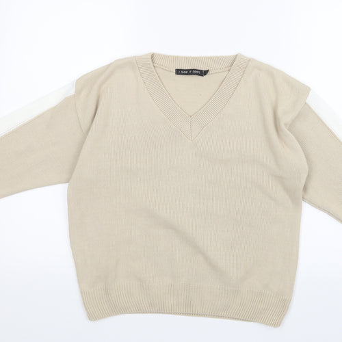 I SAW IT FIRST Womens Beige  Knit Pullover Jumper Size M