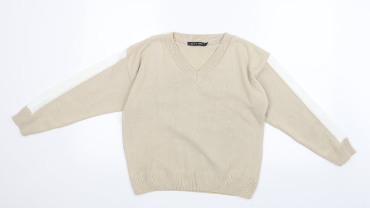 I SAW IT FIRST Womens Beige Knit Pullover Jumper Size M