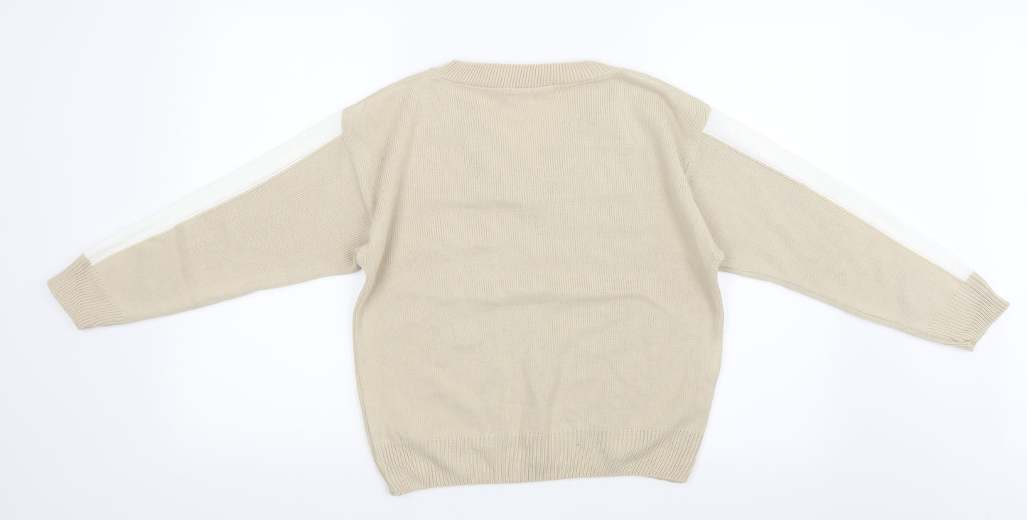 I SAW IT FIRST Womens Beige  Knit Pullover Jumper Size M