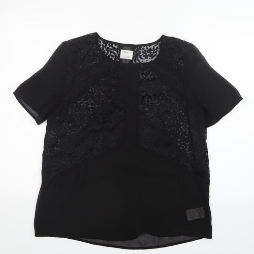 Pins & Needles Womens Black  Mesh Basic Blouse Size L