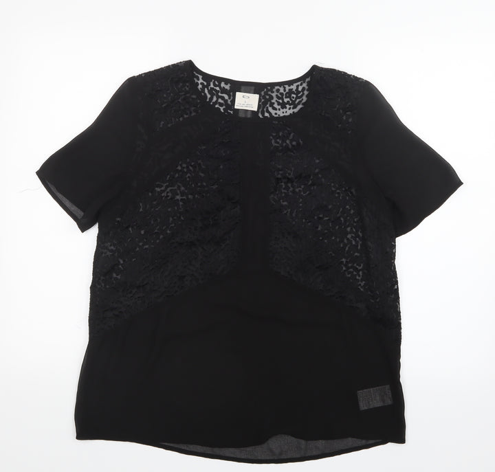 Pins & Needles Womens Black Mesh Basic Blouse Size L