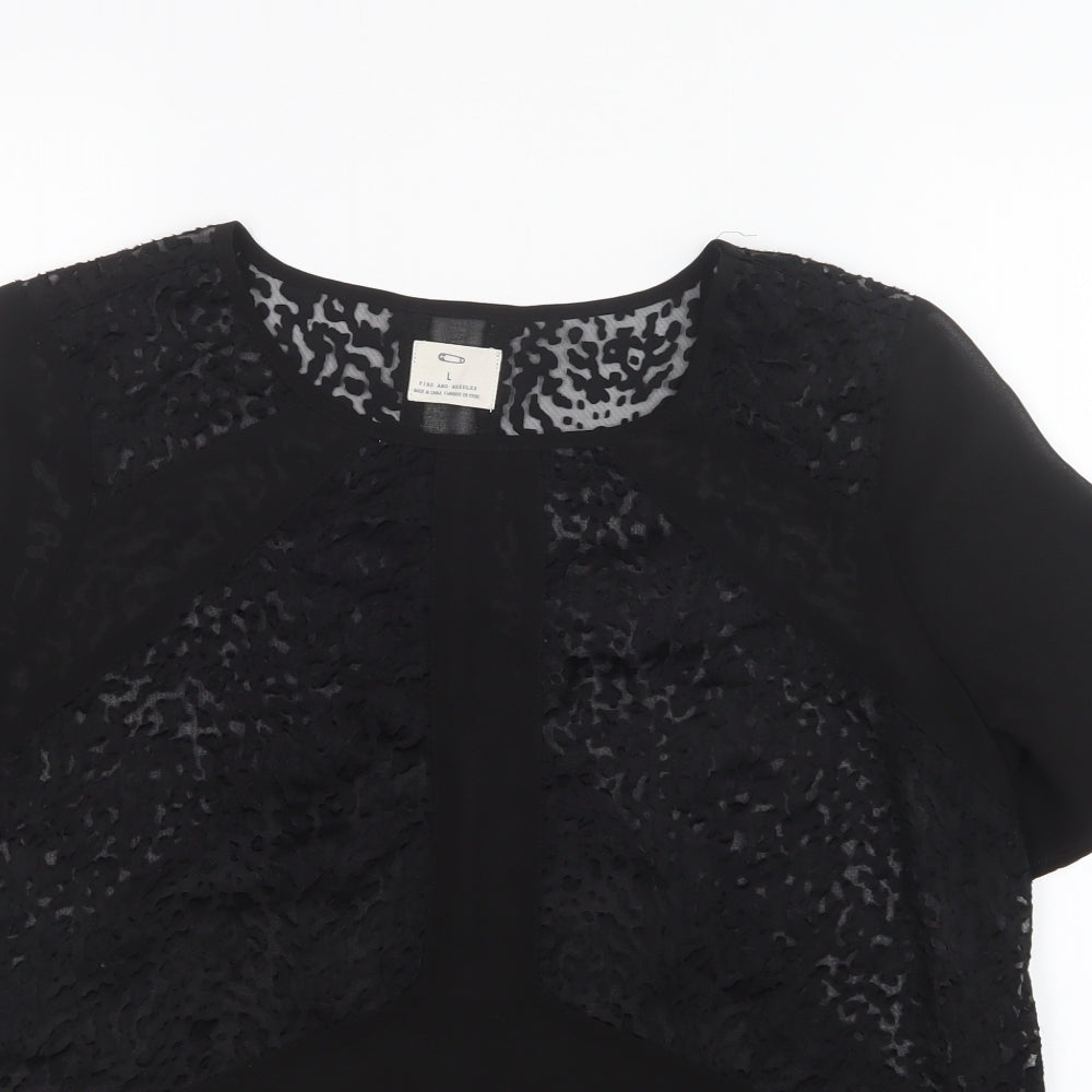 Pins & Needles Womens Black  Mesh Basic Blouse Size L