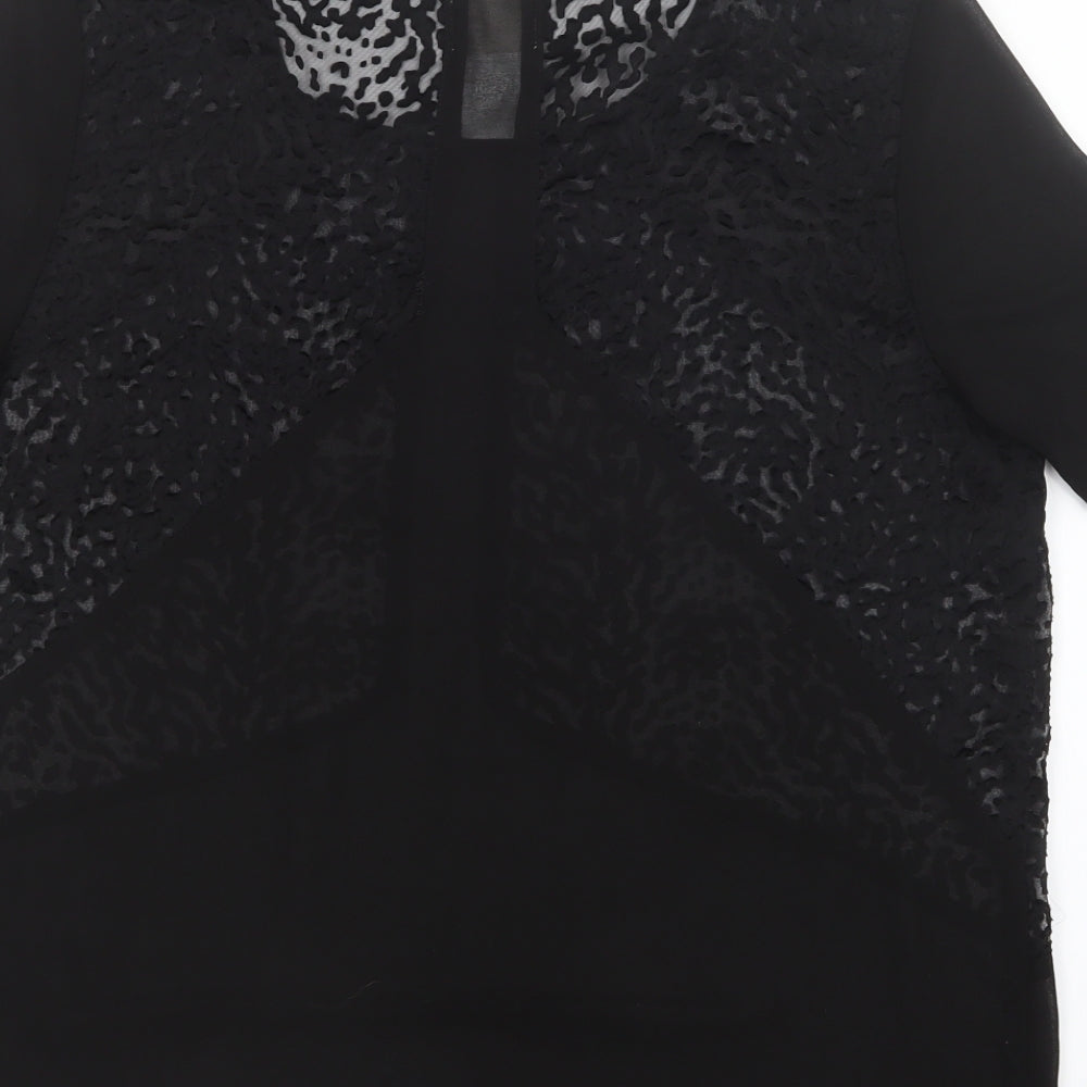 Pins & Needles Womens Black  Mesh Basic Blouse Size L