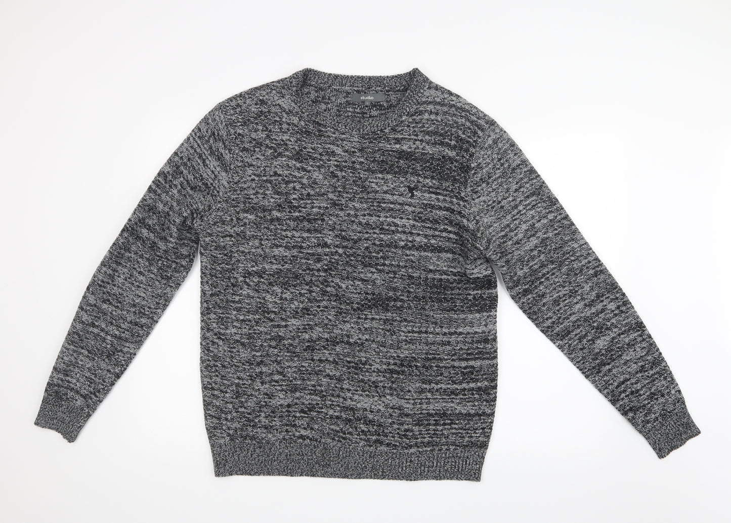 Studio Mens Grey  Knit Pullover Jumper Size L