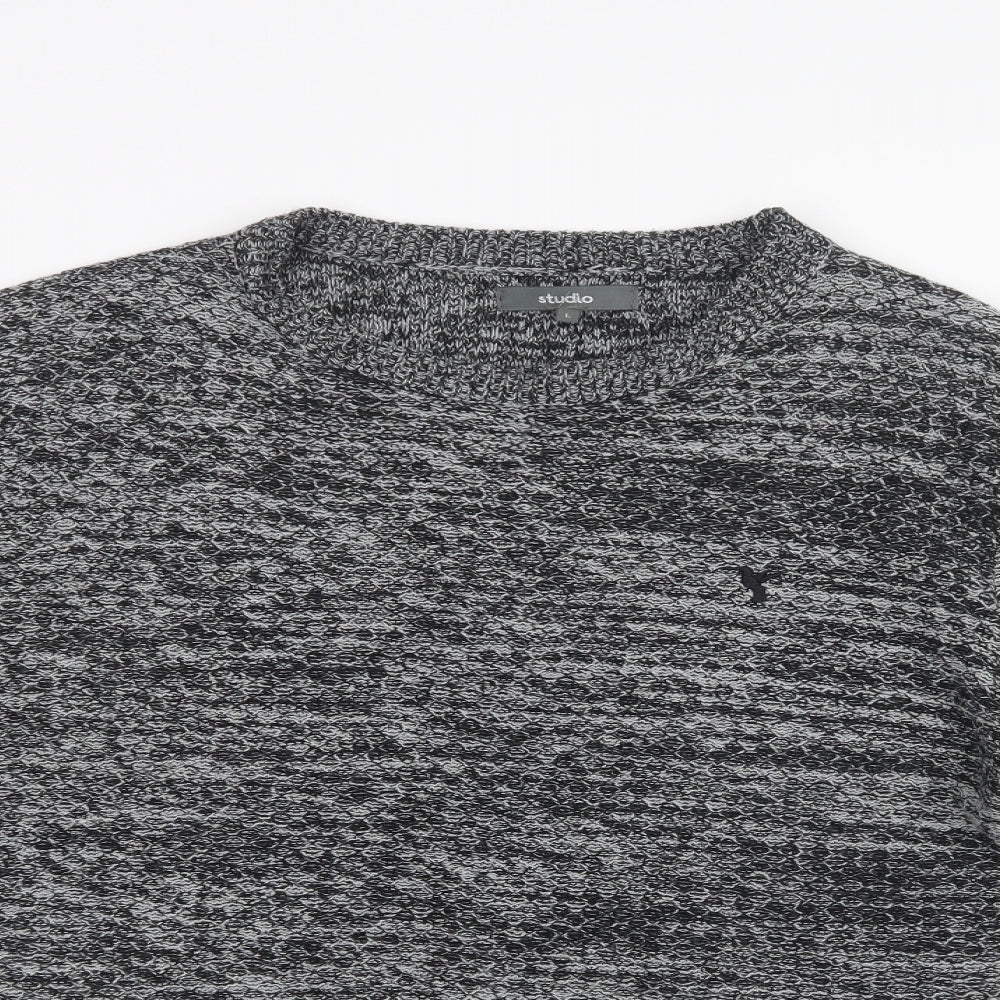 Studio Mens Grey  Knit Pullover Jumper Size L